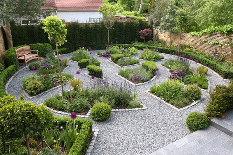 Garden design with stones